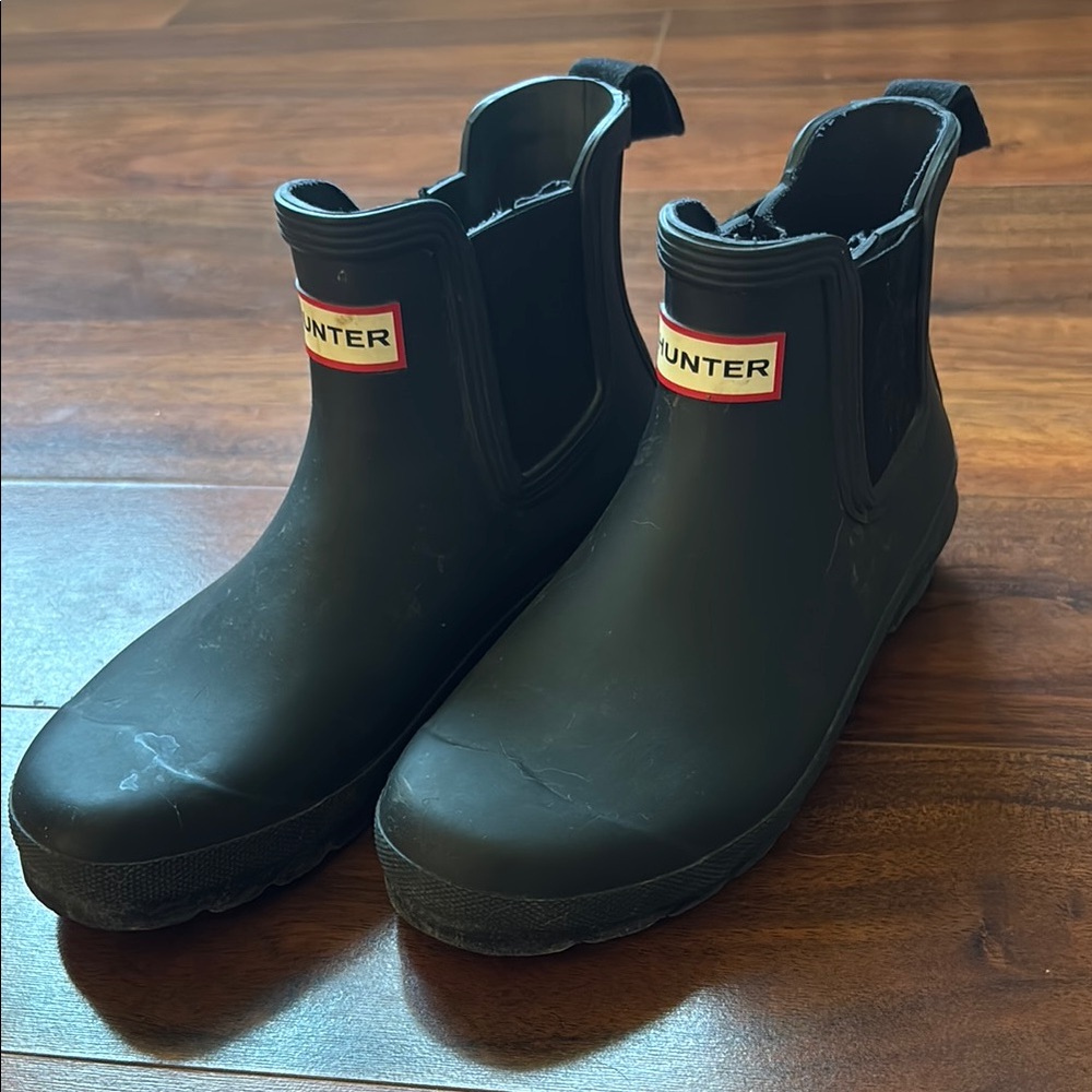 Hunter Black Ankle Rain Boots